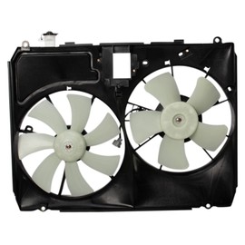TRQ Radiator Dual Cooling Fan Assembly Compatible with 2004-2005 Toyota Sienna TO3115134