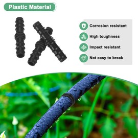 M METERXITY 10-Pack Drip Irrigation Barbed Fittings, for 3/8 Inch Tubing Connector Plastic Coupling Irrigation Parts for Garden/Greenhouse/Aquarium/Flower Pot, Drip Pipe Accessories