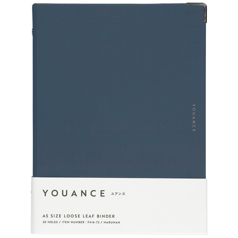 Maruman F416-72 Youance A5 Binder, 20 Holes, Navy