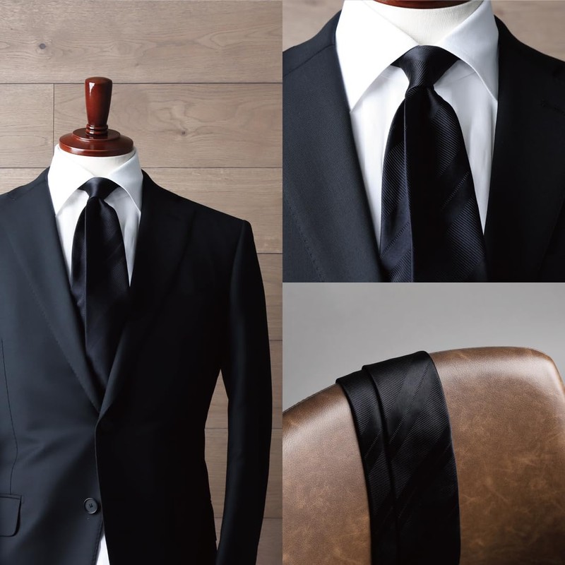 Y & TAILOR Formal Necktie, Ceremonial Occasions, Kyoto, Tango, Black,