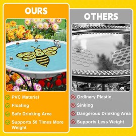 Bee Shaped Floating Island,Bee Watering Station,Bee Floating Pollinator Island,Bee Feeder for Garden,Bee Drinking Station,Drinking Station for Outdoor Garden,Designed Specifically for Outdoor Gardens