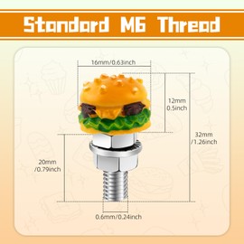 OFF WE GO License Plate Screw Fasteners Kit, Hamburger Shape License Plate Bolts Decoration, Universal Stainless Steels Screw Fit Most Car Truck Motorcycle, 4Pcs