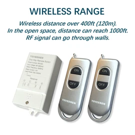 Wireless Switch 400ft Long Range Wide Voltage 85~265V Large Load Remote Control for Lights Pumps Water Heaters Vacuum(2 Remote)