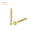 sourcing map Wood Screws M5 x 40mm Slotted Round Head