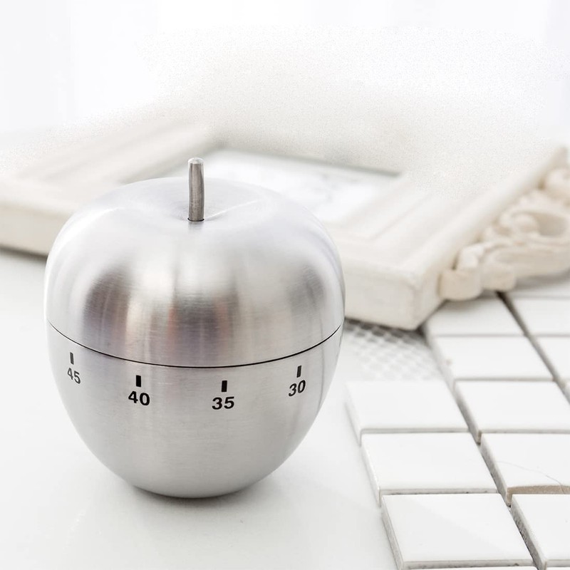 Kitchen Timer Cute Manual Stainless Steel Mechanical Rotating Alarm 60