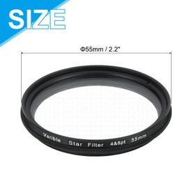 MECCANIXITY 55mm Variable Star Filter, Starburst Lens Filter 4-8 Points Sparkle Effect Camera Lens Filters for Night Scenery Glassworks,1Pcs