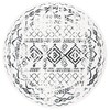 SAFAVIEH Tulum Collection 5' Round Ivory/Black TUL268D Moroccan Boho Distressed