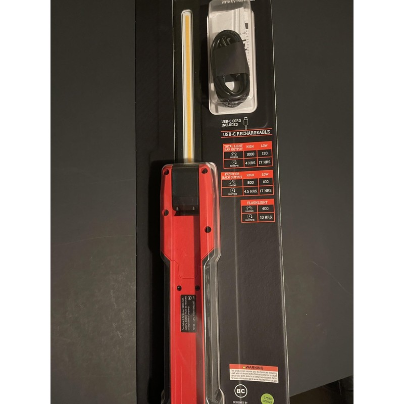 ICON 1000 Lumen Dual-Sided Rechargeable Slim Bar Light with UV