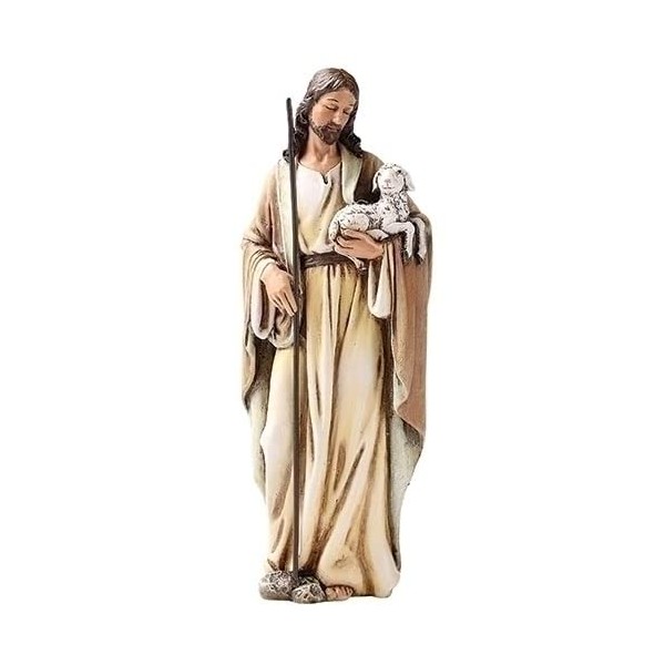 Joseph's Studio by Roman Inc., Renaissance Collection, Holy Statue Figurine, 6.25"H GOOD SHEPHERD FIGURE, Religious Figure, Religious Décor, Catholic Gifts, Christian Gifts, Resin Stone, (2.38 x 1.75 x 6.25 Inches)