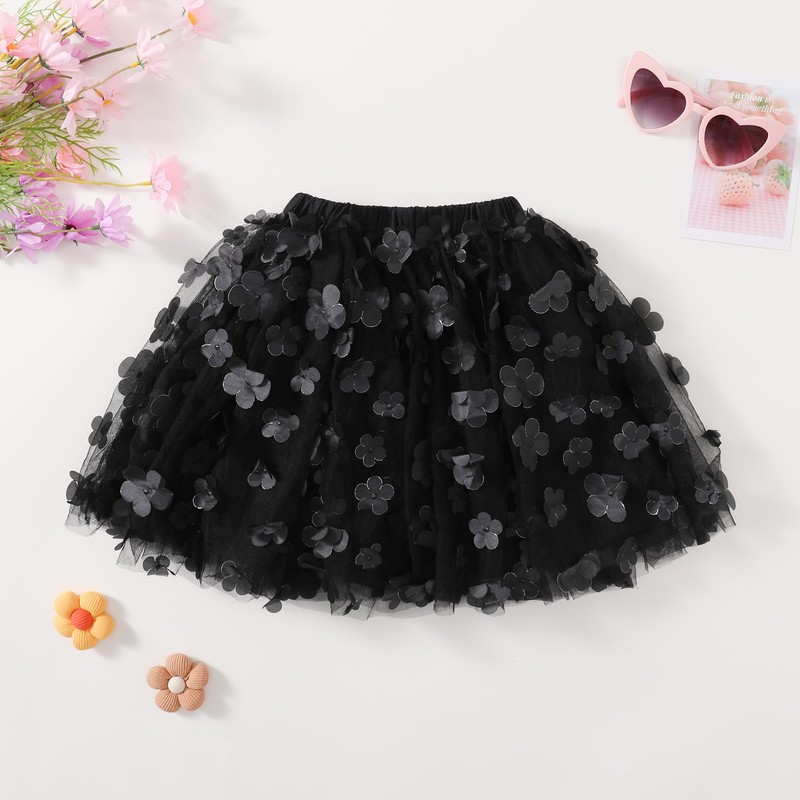 ZFZDRen 1-12Y Baby Girl Tutu Skirt Toddler Flower Tulle Skirts