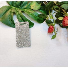 10 unidades de acrílico para insignia, soporte para insignias con purpurina. Insignia con purpurina para banco, insignia médica para profesores, (vertical, purpurina plateada)