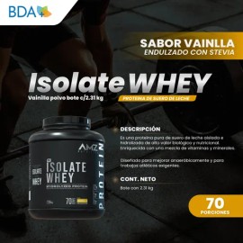 Proteína Aislada De Suero Amz Isolate Whey Vainilla Polvo                                                                                             