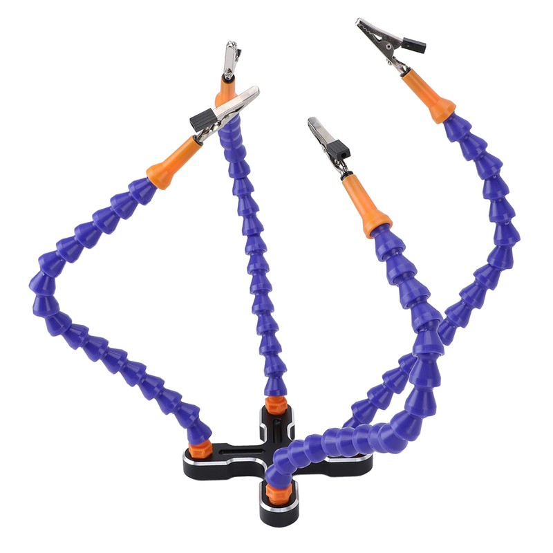 Soldering Helping Hands 4 Flexible Arms Aluminum Alloy Base Third