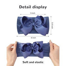 20pcs Baby Girl Bows Baby Headbands 6Inches Hair Accessories Infant Newborn Toddler Baby Bows and Nylon Headbands Big Bows for Baby Girls by doboi