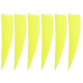 Milaem Pack of 50 3 Inch Arrow Feathers Arrow Fletches Archery Feathers Natural Feather Feathers for Hunting Arrows Right Wings (Light Yellow)
