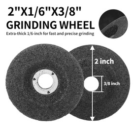 NuoDunco 10Pack 2 Inch Grinding Wheel 3/8" Arbor for Die Grinder Industrial Grade Mini Grinding Disc Deburring Sanding Welding for Metal & Stainless Steel