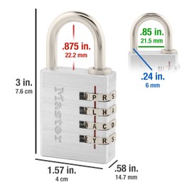 Master Lock 643DWD Set Your Own Word Combination Lock 1-9/16 in. Wide Silver