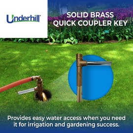 Underhill Quick Coupler Key Tool for Coupler Valve, 1-Inch MPT x 3/4-Inch FPT Outlet, Sprinkler Garden Irrigation System, Solid Brass, QK-100