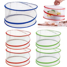 5 Pack Pop Up Food Covers, Large Food Net Cover in 3 Sizes Reusable Collapsible Food Cover Protectors for Outdoors Parties Picnics BBQs, Keep Out Flies Bugs Mosquitoes (Multi-Colors)