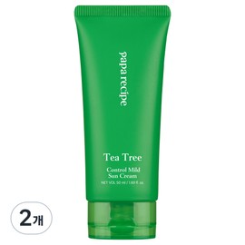 Papa Recipe Tea Tree Control Mild Sun Cream SPF50+ PA++++, 50ml, 2 pcs / 파파레서피 티트리 컨트롤 마일드 선 크림 SPF50+ PA++++, 50ml, 2개