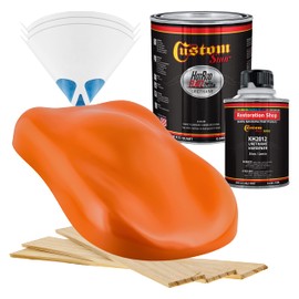 Custom Shop - Hugger Orange - Hot Rod Flatz Flat Matte Satin Urethane Auto Paint - Complete Quart Paint Kit - Professional Low Sheen Automotive, Car Truck Coating, 4:1 Mix Ratio