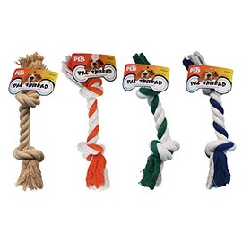 Fancy Pets Juguete de Hueso de Hilo para Perro, Resistente, Algodón, para Higiene Dental y Entretenimiento, 25 cm, Colores Surtidos