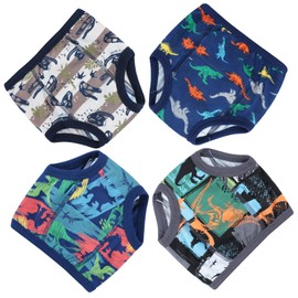 MooMoo Baby Training Underwear 4 Packs Absorbent Toddler Potty Training Pants for Boys and Girls-Cotton Dino 6T