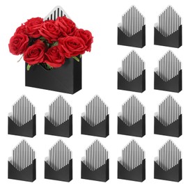 PATIKIL Florist Bouquet Envelope Box, 20 Pack Flower Bouquet Package Gift Folding Paper Boxes for Wedding, Party, Birthday, Mother's Day, Black