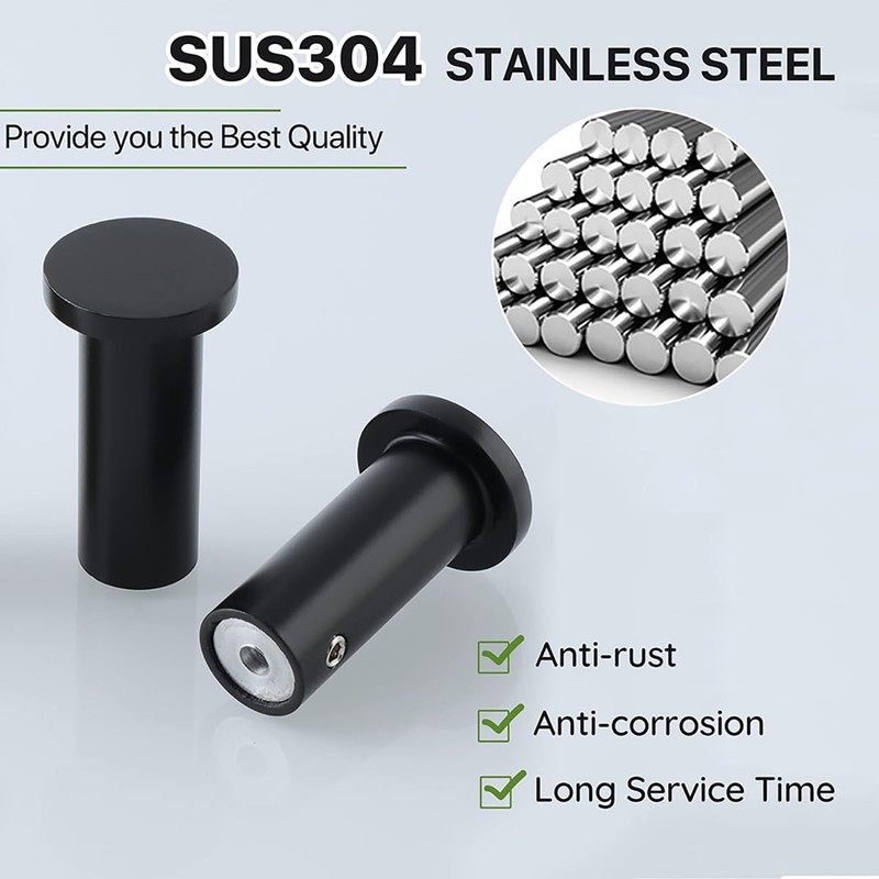 Semazz Towel Hooks Black 6 pcs