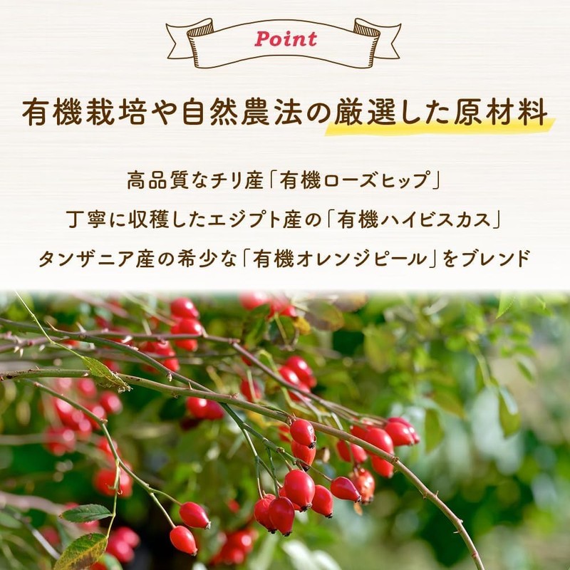 nagomi-NATULURE Rose Hip Tea, Non-Caffeine, 0.07 oz (2 g) x