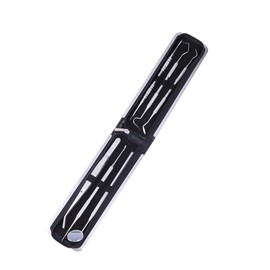 Minkissy 6pcs Stainless Steel Dental Kit for Oral Care Dentist Teeth Cleaning Tools Durable Probe and Tweezers Set for Professional and Personal Use Easy to Carry