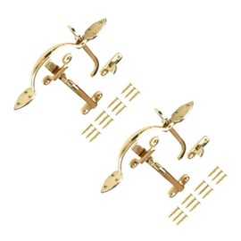 TERF® Traditional Vintage Style Polished Brass Suffolk Latch Gate Door Lock 200mm Thumb Latch Catch Lock Suffolk Latches for Gate Shed Cottage Doors Lock with Fixing Screw - Pack of 2