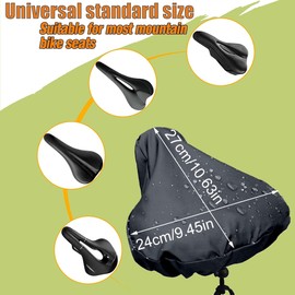 Waterproof Bicycle Saddle Protector, Set of 2, Waterproof Saddle Protection, Tear-Resistant Cover for Wind and Weather, Bicycle Saddle Rain Cover, Sun Protection, Universal Fit for Any Bicycle (Black)
