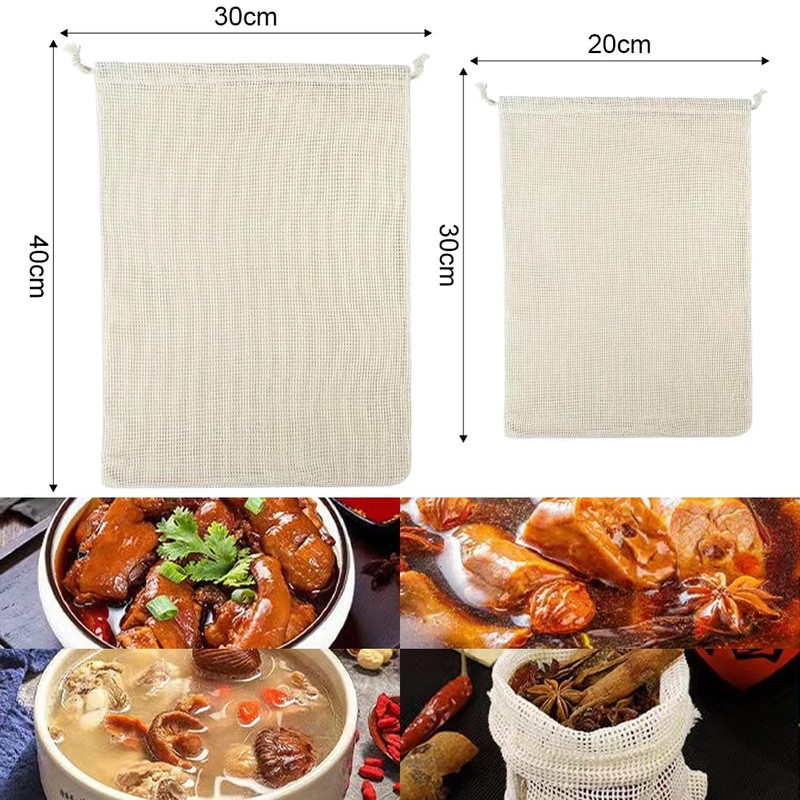 VJUYSW Cotton Muslin Bags 4 Pack Drawstring 100% Cotton Reusable