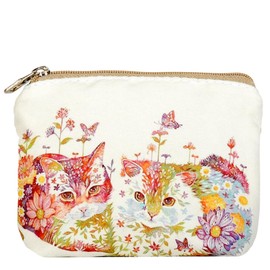 ALLITIC Small Coin Purse Women Change Purse Pouch Cute Canvas Coin Wallet Bag with Zipper for Women and Girls