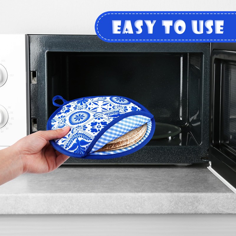 Honeydak 2 Pcs 8 Inch Tortilla Warmer Pouch, Mexican Talavera