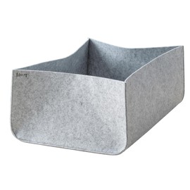 LIFENEY Storage Box Size S - Cupboard Organiser from the Organize Your Closet Series - For Storage Space & Tidy in the Wardrobe - 25 x 35 x 20 cm, Material: Felt, Colour: Grey