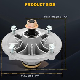 Spindle Assembly with Pulley Fit for Hustler FasTrak 42" FasTrak 44", FasTrak 48", FasTrak 52"; Mini Z 36", Mini Z 42", Mini Z 44", Mini Z 52"; Super Mini Z 52", 783506 285-989, Set of 3