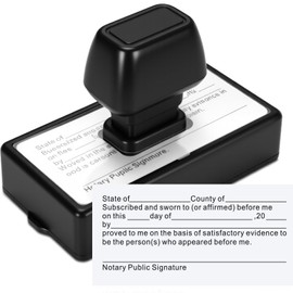 Marspark 1 Pcs Notary Stamps Jurat Stamp Self Inking Notary Public Seal Supplies for Sworn and Subscribed, 1.38 x 3.35 inches