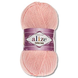 Alize 100 g Cotton Gold Premium Wool in 59 Colours, Summer Wool, Yarn, Knitting, Amigurumi (393 | Powder Pink)
