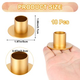 18 Pcs Wedding Candle Holders for Pillar Candles Gold Taper Candlesticks Holders Centerpieces Short Candle Stick Holder Decor for Table Anniversary Party Dinning Decor (Gold)