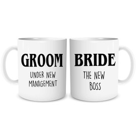 Funny Couples Mugs Bride Groom Wedding Gifts Newly Married Couples Present Novelty Adult Humour Friend Marriage The New Boss WSDMUG1301