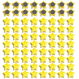 80PCS Star Fridge Magnets - Heavy Duty Refrigerator Magnets for Whiteboard, Kitchen & Classroom | Decorative Small Strong Magnets - Yellow Cute Mini Magnet for Home, School, Locker, Crafts