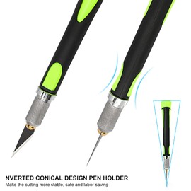 EHDIS Precision Hobby Knife Set Utility Craft Knife Kit with 10PCS Blades for Art, Working-Stencil, Scoring, Scrapbooking, Architecture Modeling, Crafting (Green)