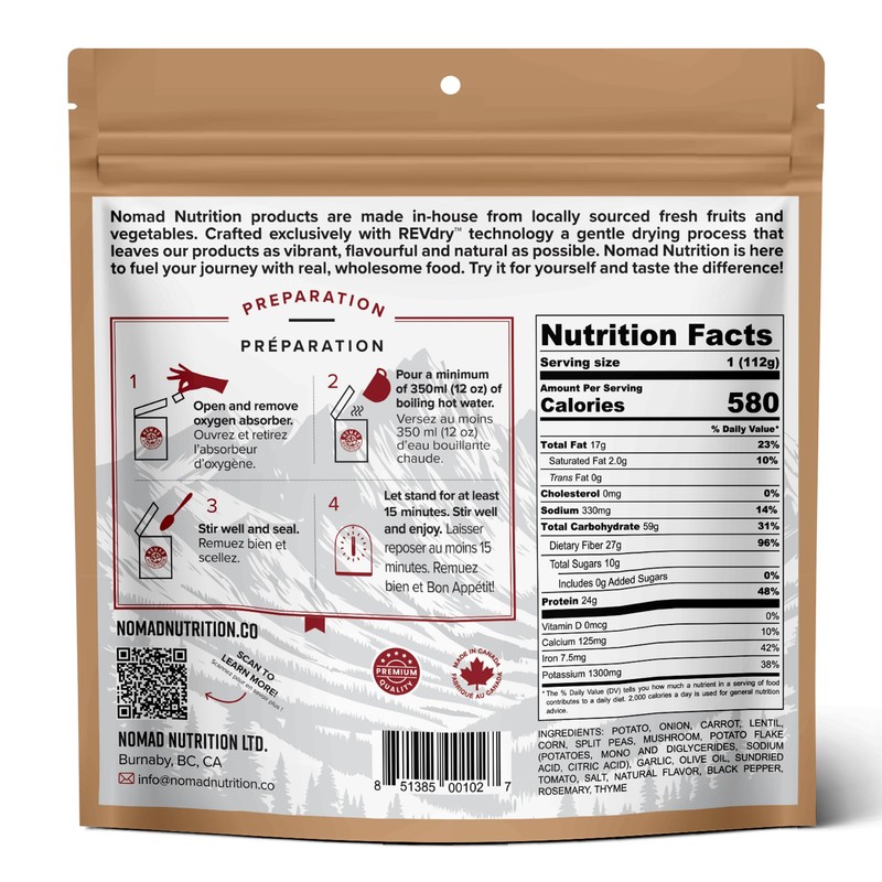 Nomad Nutrition Irish Shepherd’s Pie | Instant Freeze Dried Backpacking