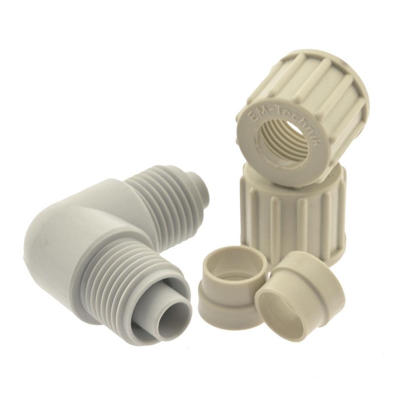 Angle Hose Fitting 12 x 9 mm PTFE (PA)