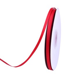 Ribest - Cinta de grogrén maciza de 0,63 cm por rollo para manualidades y accesorios para el pelo, caja de regalo, decoración de fiesta, flores de boda, Rojo, 1