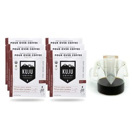 Kuju Coffee Premium Single-Serve Pour Over Coffee | Fair Trade Certified, USDA Organic, Single Origin Coffee, Eco-Friendly | Papua New Guinea - Eastern Highlands, 6-pack