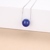 COAI Gemstone Pearl Pendant Silver Chain, Lapis Lazuli, Lapis Lazuli