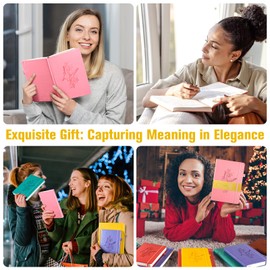 Lined Notebook Journal for Women, 312 Numbered Pages A5 Thick Leather Journal, 100gsm Paper Daily Journal for Work Travel, Hardcover College Ruled Notebook, Giftable Butterfly Floral Notebook, Yellow